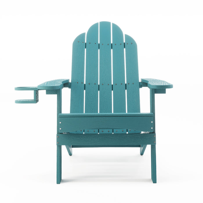 Patio Folding Adirondack Chair With Cup Holder LUE BONA