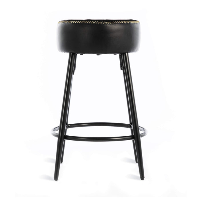 black cushioned leather backless counter stool set of 4