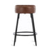 dark brown leather backless barstool