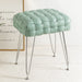 mint leather woven vanity stool